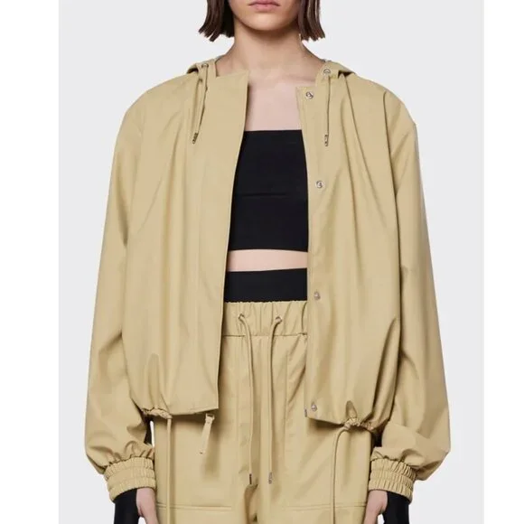 NWT RAINS String W Jacket In Neturals Size Large $140 - Picture 2 of 13